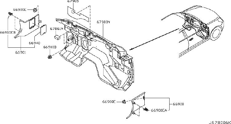 INFINITI G35 Engine Compartment Insulation (Lower) - 67900-AM600