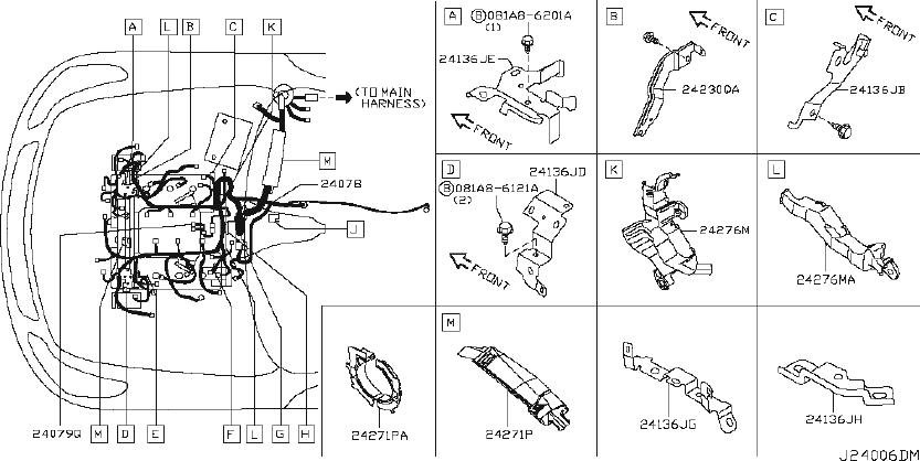 INFINITI G37 Engine Wiring Harness. BODY, FITTING, ROOM - 24012-1NC0D | Sheehy INFINITI